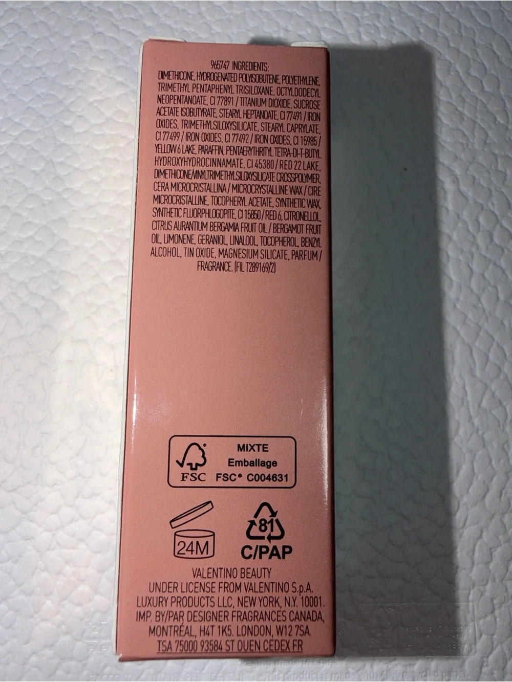Valentino Satin Lipstick — Nude Caress (peachy nude)